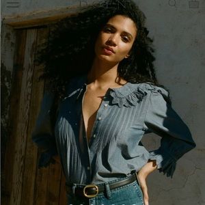 Doen Hickory top in blue chambray